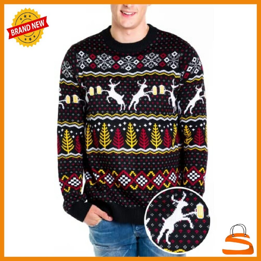 Men's Ugly Christmas Sweater Pullover - Hyper-Comfy Fabric - Tailored Fit - Picture 5 of 8
